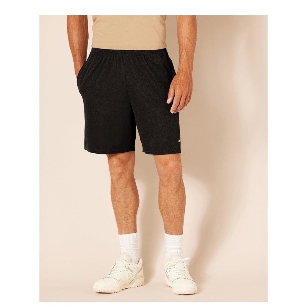 Amazon Essentials Men's Performance Tech Loose-Fit Shorts Black Size Large C515